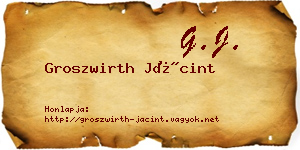 Groszwirth Jácint névjegykártya